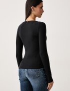 Tommy Jeans блуза с дълги ръкави дамска с вискоза черна DW0DW23259