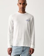 Tommy Jeans блуза с дълги ръкави мъжка от памук бяла DM0DM23546