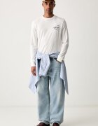 Tommy Jeans блуза с дълги ръкави мъжка от памук бяла DM0DM23546