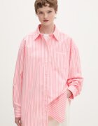 Tommy Jeans Блуза тип риза дамска памучна Розова на райе DW0DW22218