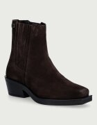 Tommy Jeans боти челси дамски от велур TJW SUEDE COWBOY BOOTS кафяви EN0EN03142