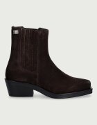 Tommy Jeans боти челси дамски от велур TJW SUEDE COWBOY BOOTS кафяви EN0EN03142