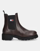 Tommy Jeans Боти челси TJW CHELSEA LEATHER BOOT в кафяво с равна подметка EN0EN02825
