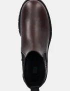 Tommy Jeans Боти челси TJW CHELSEA LEATHER BOOT в кафяво с равна подметка EN0EN02825