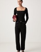Tommy Jeans дънки mom fit дамски черни DW0DW23569