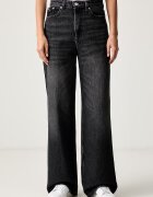 Tommy Jeans дънки wide leg дамски черни DW0DW23499