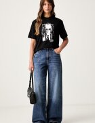 Tommy Jeans дънки wide leg дамски тъмносини DW0DW23463
