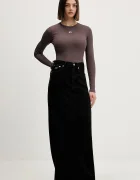 Tommy Jeans Дънкова пола в черно дълга със стандартна кройка DW0DW22119