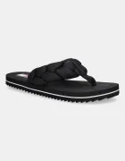 Tommy Jeans джапанки дамски BRAIDED THONG BEACH SANDAL черни EN0EN02877