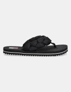 Tommy Jeans джапанки дамски BRAIDED THONG BEACH SANDAL черни EN0EN02877