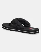 Tommy Jeans джапанки дамски BRAIDED THONG BEACH SANDAL черни EN0EN02877