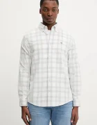 Tommy Jeans Джинсова риза в бяло със стандартна кройка с яка с копче DM0DM22408