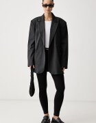 Tommy Jeans клин дамски от памук с еластан черен с ниска талия DW0DW23445