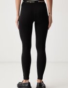 Tommy Jeans клин дамски от памук с еластан черен с ниска талия DW0DW23445