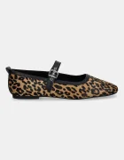 Tommy Jeans Кожени балеринки MARYJANE LEOPARD BALLERINA в кафяво EN0EN02885