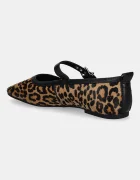 Tommy Jeans Кожени балеринки MARYJANE LEOPARD BALLERINA в кафяво EN0EN02885