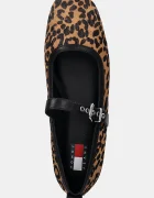 Tommy Jeans Кожени балеринки MARYJANE LEOPARD BALLERINA в кафяво EN0EN02885