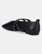 Tommy Jeans Кожени балеринки TJW LEATHER MARYJANE BALLERINA в черно EN0EN02868