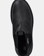 Tommy Jeans Кожени боти челси TJM CHELSEA LEATHER WL мъжки в черно EM0EM01670