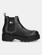 Tommy Jeans Кожени боти челси TJW URBAN CHELSEA BOOT в черно с платформа EN0EN02908