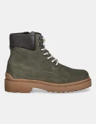 Tommy Jeans Кожени боти TJM LACE UP BOOT SUEDE в зелено EM0EM01642