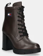 Tommy Jeans Кожени боти TJW HEEL LACE UP BOOT