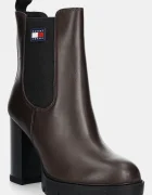 Tommy Jeans Кожени боти TJW LEATHER HEEL BOOT
