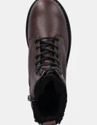 Tommy Jeans Кожени боти TJW URBAN LACEUP BOOT WL в кафяво с платформа с изолация EN0EN02906