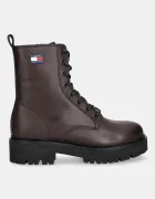 Tommy Jeans Кожени кубинки TJW URBAN LACE UP BOOT в кафяво с равна подметка EN0EN02907