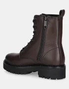 Tommy Jeans Кожени кубинки TJW URBAN LACE UP BOOT в кафяво с равна подметка EN0EN02907