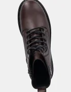 Tommy Jeans Кожени кубинки TJW URBAN LACE UP BOOT в кафяво с равна подметка EN0EN02907