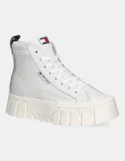 Tommy Jeans Кожени маратонки TJW VULC FLATFORM LEOPARD