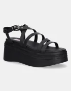 Tommy Jeans Кожени сандали WEDGY STRAPPY SANDAL