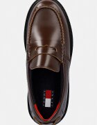 Tommy Jeans мокасини дамски кожени ARCHIVE '01 LEATHER LOAFER кафяви EN0EN03022