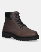 Tommy Jeans Обувки TJM LACE UP BOOT LEATHER мъжки в кафяво EM0EM01629