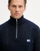 Tommy Jeans Памучен пуловер мъжки в синьо от лека материя DM0DM22103