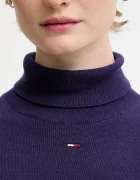 Tommy Jeans Памучен пуловер в лилаво от лека материя с поло DW0DW21672