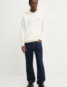 Tommy Jeans Памучен суичър мъжки в бежово с качулка с принт DM0DM22365