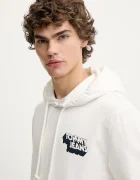 Tommy Jeans Памучен суичър мъжки в бяло с качулка с принт DM0DM21625