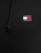 Tommy Jeans Памучен суичър мъжки в черно с качулка с изчистен дизайн DM0DM20258