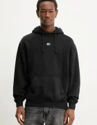Tommy Jeans Памучен суичър мъжки в черно с качулка с изчистен дизайн DM0DM22383