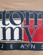 Tommy Jeans Памучен суичър мъжки в кафяво с качулка с принт DM0DM22092