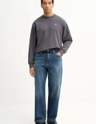 Tommy Jeans Памучен суичър мъжки в сиво с меланжов десен DN0DN00054