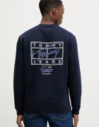 Tommy Jeans Памучен суичър мъжки в тъмносиньо с принт DM0DM22366