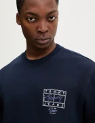 Tommy Jeans Памучен суичър мъжки в тъмносиньо с принт DM0DM22366