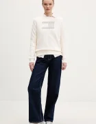 Tommy Jeans Памучен суичър в бежово с принт DW0DW22564