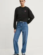 Tommy Jeans Памучен суичър в черно с изчистен дизайн DW0DW19408