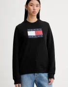 Tommy Jeans Памучен суичър в черно с принт DW0DW22564
