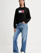 Tommy Jeans Памучен суичър в черно с принт DW0DW22564