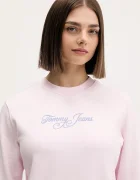 Tommy Jeans Памучен суичър в розово с принт DW0DW21922